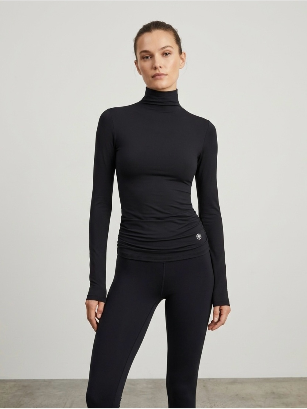 Tory Sport Black Long-Sleeve Turtleneck Performance Top